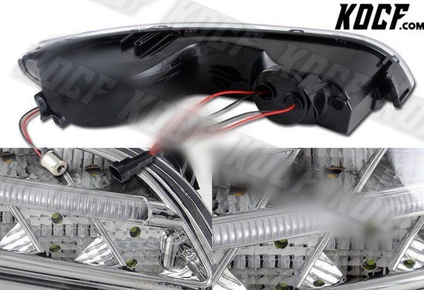 For Porsche 911 997 Chrome Housing DRL 32 LED Turn Signal Bumper Parking Lights - KOCF.com - Car Parts