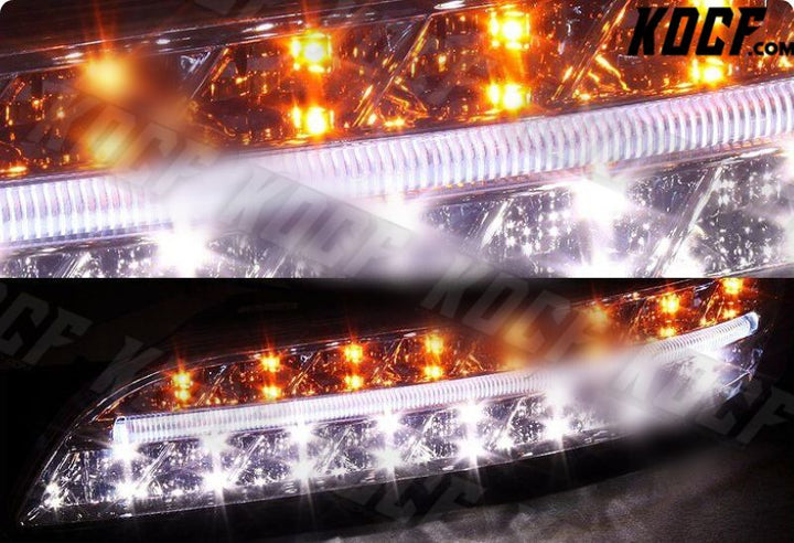 For Porsche 911 997 Chrome Housing DRL 32 LED Turn Signal Bumper Parking Lights - KOCF.com - Car Parts