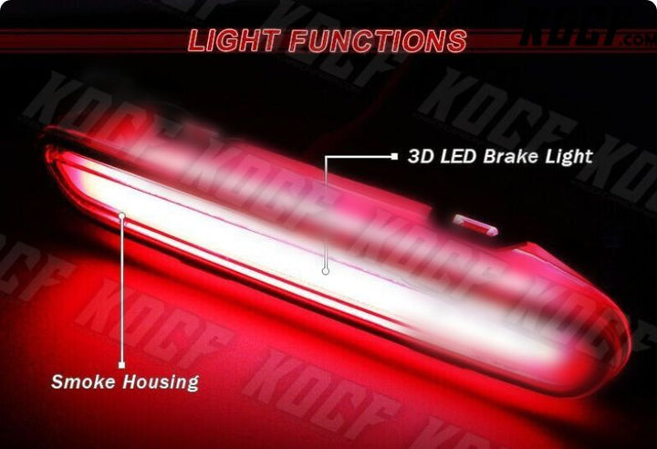 For 06-10 Dodge Charger SXT SRT Smoke Lens LED Strip 3RD Third Brake Stop Light - KOCF.com - Car Parts