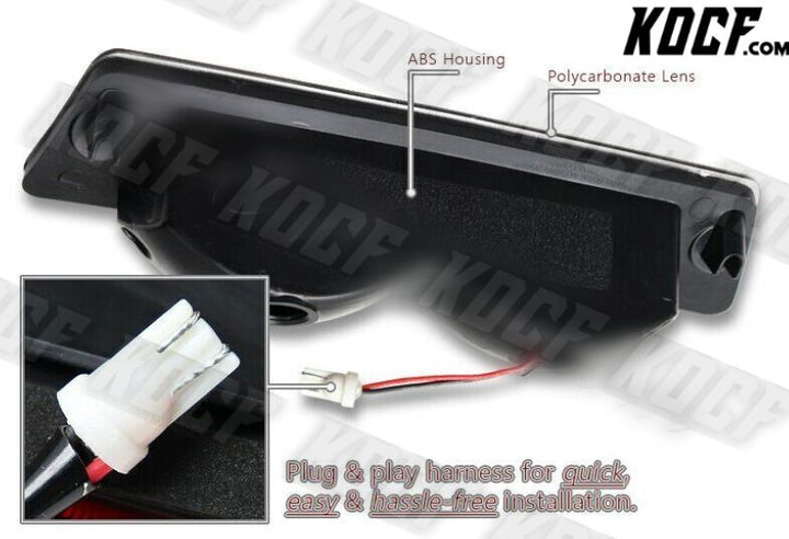 For 1987-1993 Ford Mustang Chrome LED BAR 3RD Third Brake Stop Tail Light Lamp - KOCF.com - Car Parts