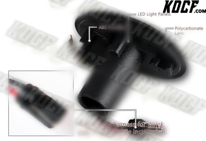 For 07-15 Mini Cooper R55 R56 R57 R58 R59 Smoke White LED Side Marker Light Lamp - KOCF.com - Car Parts