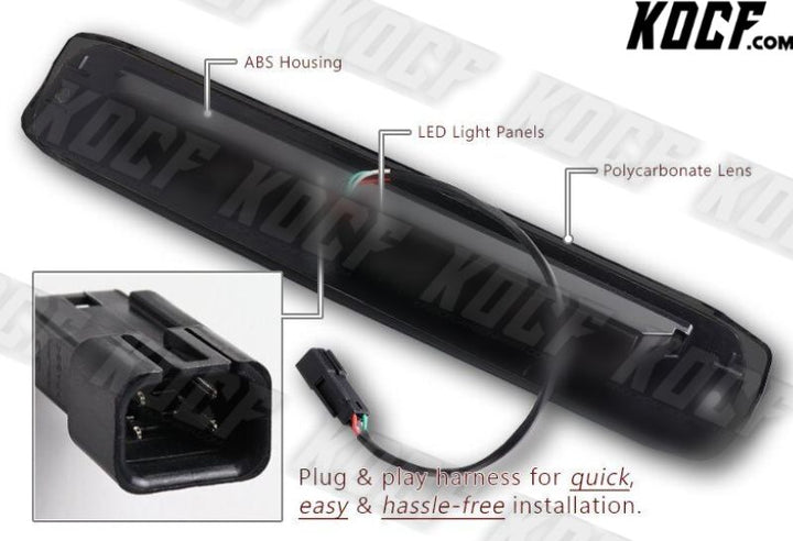 For 1999-2006 Chevy Sierra Black/Smoke LED 3RD Third Brake Light W/Cargo Lamp - KOCF.com - Car Parts