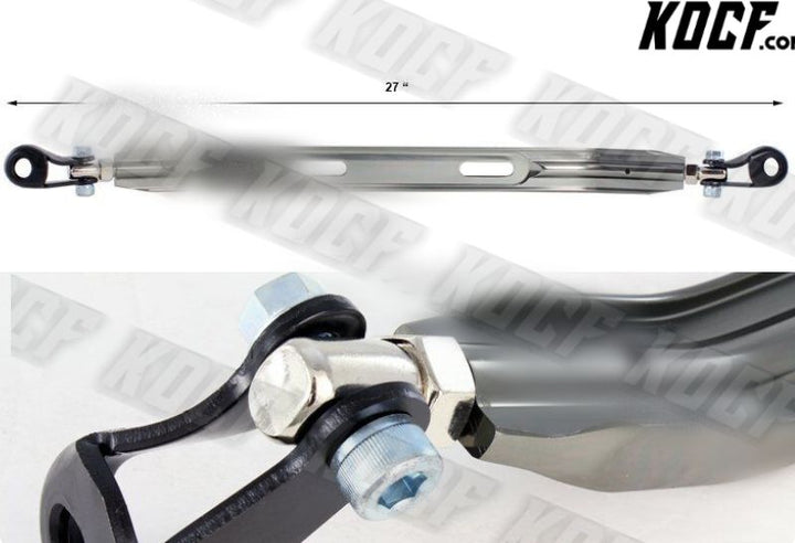 For 90-01 Acura Integra Gunmetal Aluminum Lower Front+Rear Strut Tie bar 2pcs - KOCF.com - Car Parts