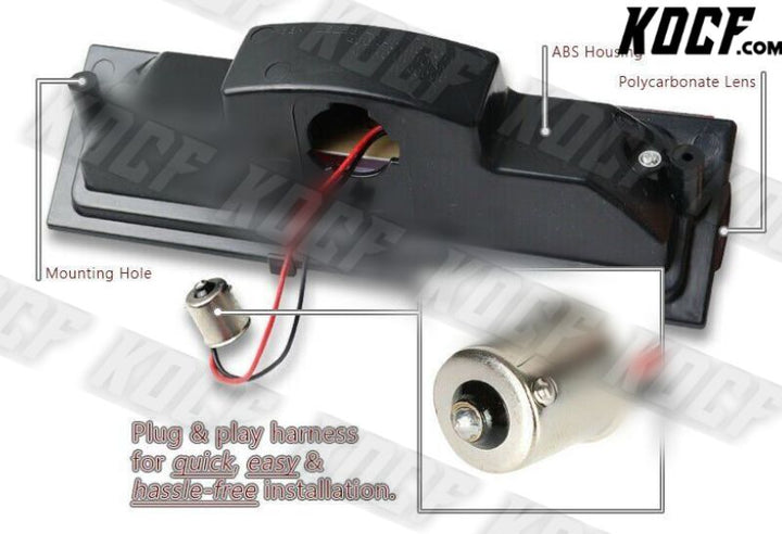 For 1991-1996 Chevy Corvette Smoke Lens LED BAR 3RD Third Brake Stop Light Lamp - KOCF.com - Car Parts