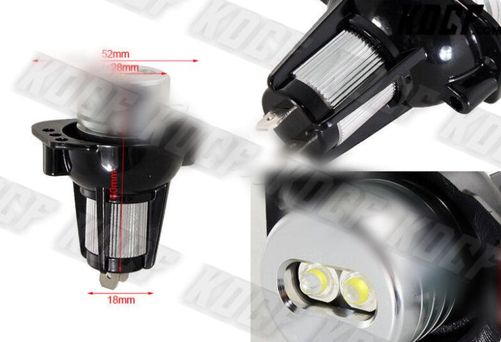 For BMW E90/E91 Ultra Bright 6000K White LED 6W Angel Eye Halo Rim Bulbs Pair - KOCF.com - Car Parts