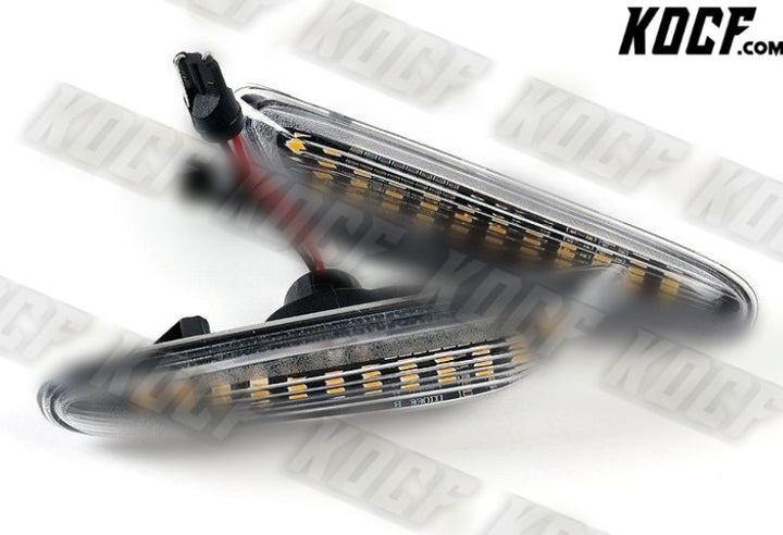 For BMW E46 E60 E61 E82 E83 E84 E88 E90 E92 Clear Amber LED Side Marker Lights - KOCF.com - Car Parts