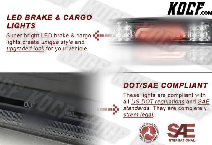 For 2009-2017 Dodge Ram Smoke Lens LED 3RD Third Brake Stop Light W/Cargo Lamp - KOCF.com - Car Parts