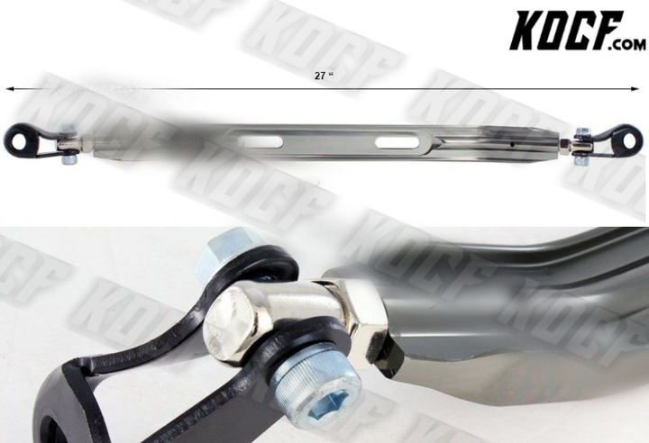 For 1993-1997 Honda Del Sol Front Lower Gunmetal Aluminum Tie Brace Strut Bar - KOCF.com - Car Parts