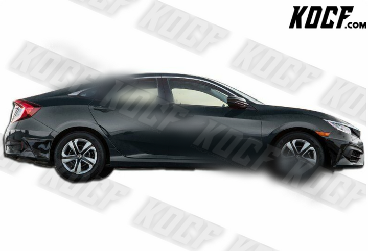 For 2016-2019 Honda Civic 4-DR Painted Black Front+Rear Bumper Lip Body Kit 4PCS - KOCF.com - Car Parts