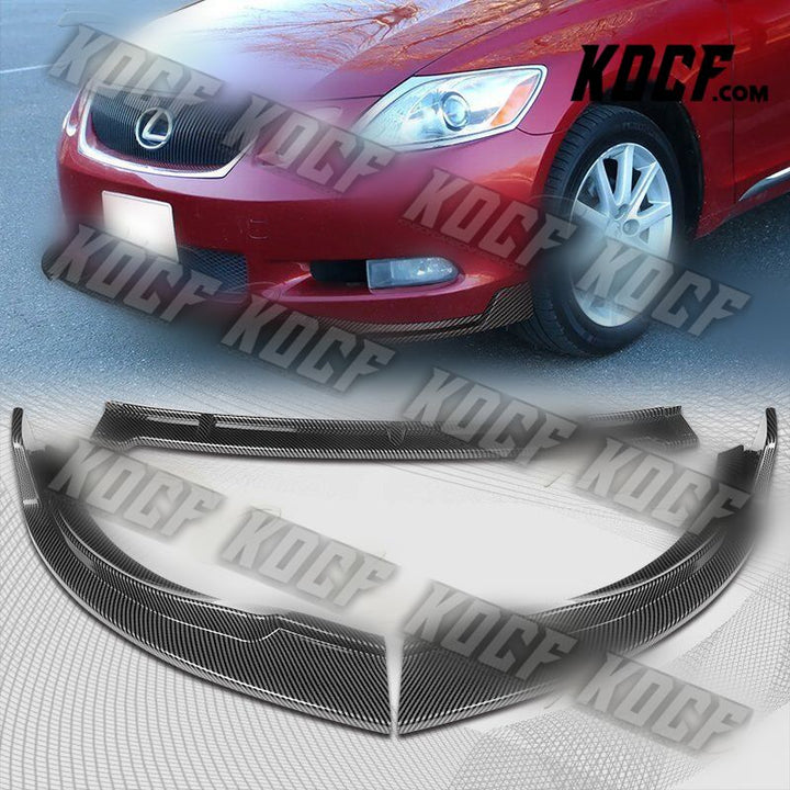 For 2006-2007 Lexus GS300 GS350 STP-Style Carbon Look Front Bumper Spoiler Lip - KOCF.com - Car Parts