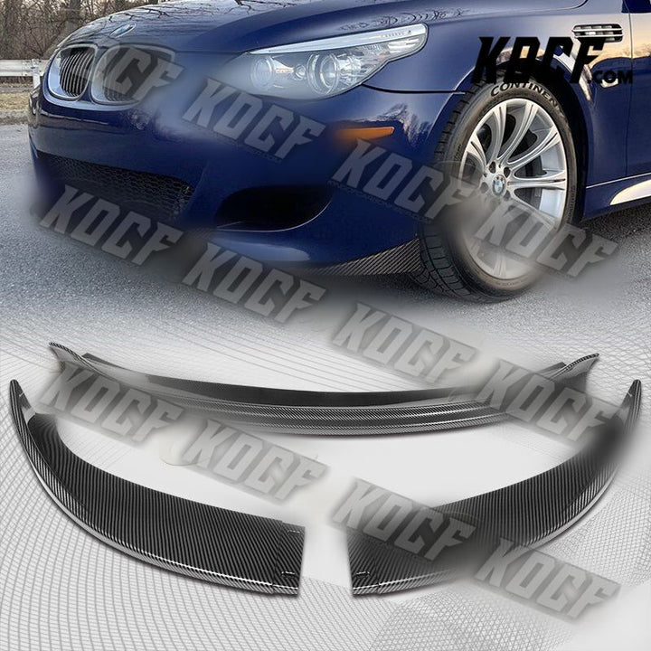 For 2006-2010 BMW E60 M5 H-Style Carbon Look Front Bumper Splitter Spoiler Lip - KOCF.com - Car Parts