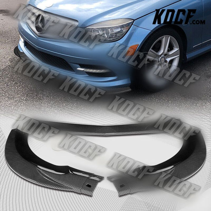 For 2008-2011 Mercedes C-Class Sport W204 Carbon Look Front Bumper Spoiler Lip - KOCF.com - Car Parts