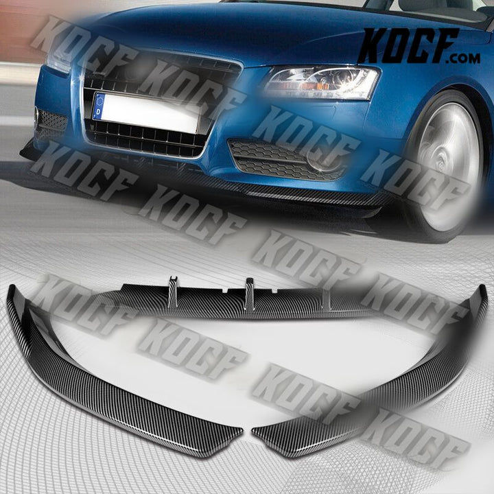 For 2008-2012 Audi A5 / Quattro STP-Style Carbon Look Front Bumper Spoiler Lip - KOCF.com - Car Parts