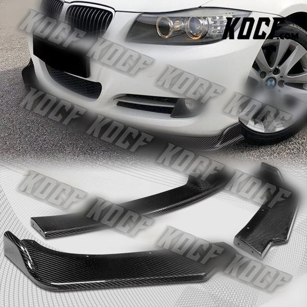 For 2009-2011 BMW E90 Sedan 3-Series Real Carbon Fiber Front Bumper Body Kit Lip - KOCF.com - Car Parts