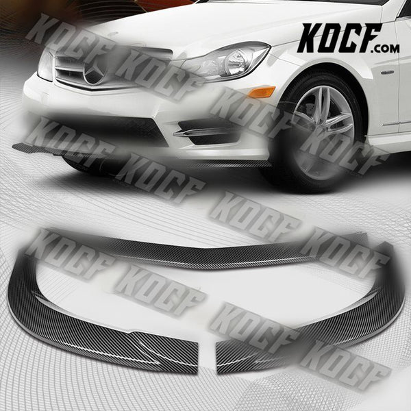 For 2011-2014 Mercedes C-Class Sport W204 Carbon Look Front Bumper Spoiler Lip - KOCF.com - Car Parts