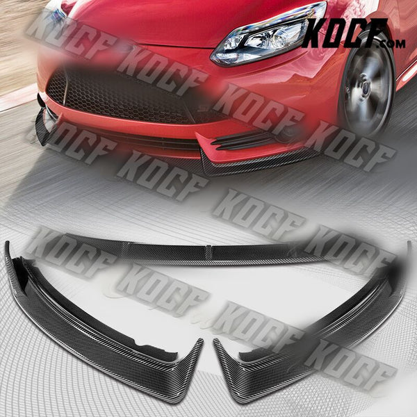 For 2012-2014 Ford Focus ST MK3 GT-Style Carbon Look Front Bumper Spoiler Lip - KOCF.com - Car Parts