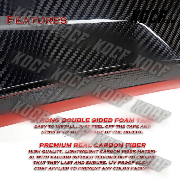 For 2012-2022 Tesla Model S V-Style Real Carbon Fiber Rear Trunk Spoiler Wing - KOCF.com - Car Parts