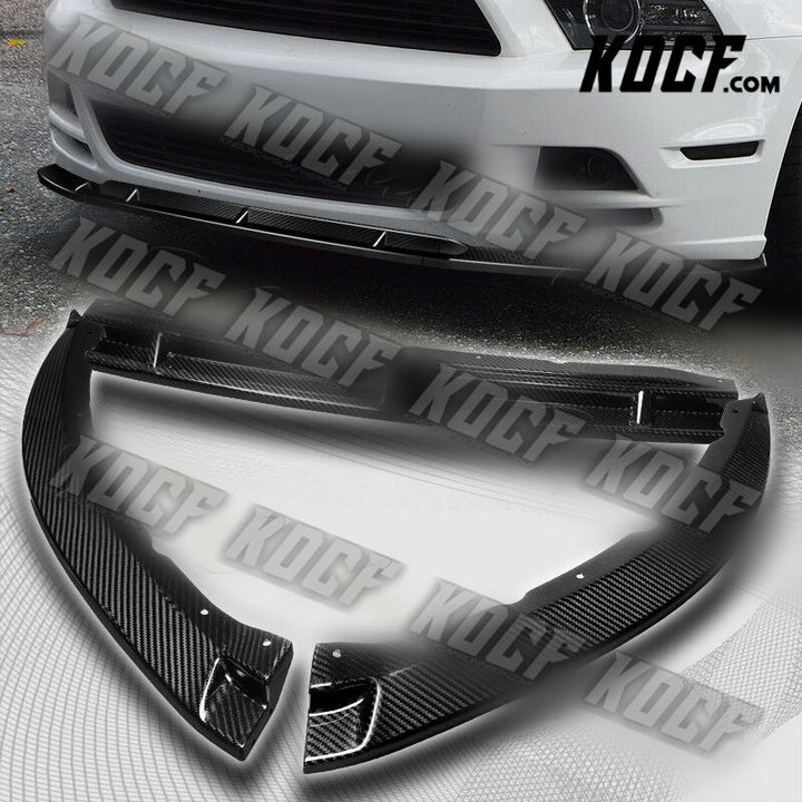 For 2013-2014 Ford Mustang GT-Style Carbon Fiber Front Bumper Body Spoiler Lip - KOCF.com - Car Parts