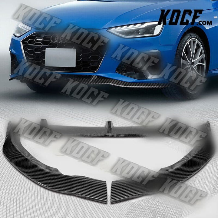 For 2020-2022 Audi A4 S4 B10 S-Line Carbon Painted Front Bumper Body Spoiler Lip - KOCF.com - Car Parts