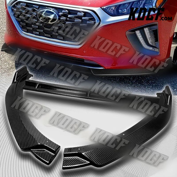 For 2017-2022 Hyundai IONIQ Real Carbon Fiber Front Bumper Splitter Spoiler Lip - KOCF.com - Car Parts