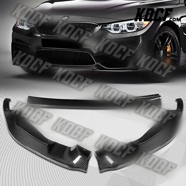 For 2015-2019 BMW F80 F82 M3 M4 GT-Style Carbon Fiber Front Bumper Spoiler Lip - KOCF.com - Car Parts