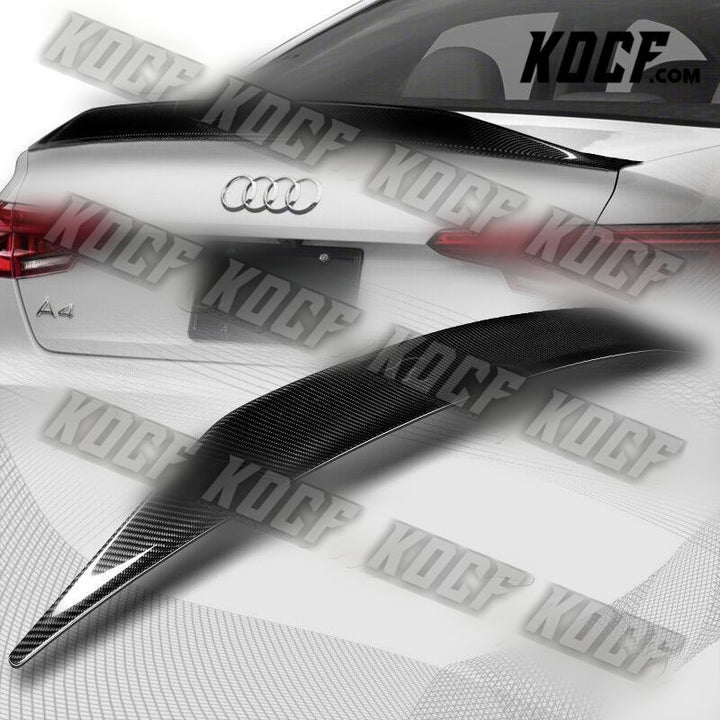 For 2017-2022 Audi A4 S4 S-Line B9 STP-Style Carbon Fiber Trunk Lid Spoiler Wing - KOCF.com - Car Parts