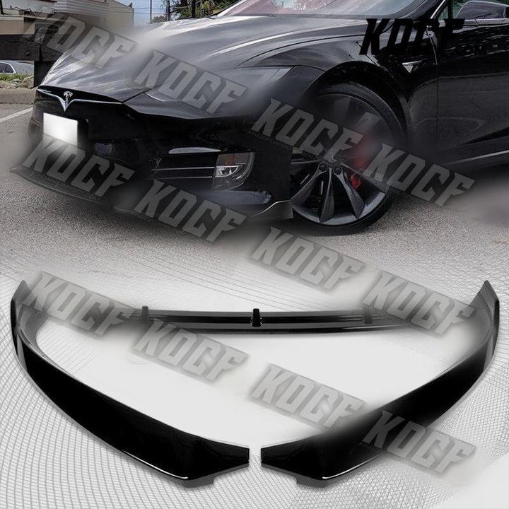 For 16-20 Tesla Model S Painted Black Front Bumper Body Kit Splitter Spoiler Lip - KOCF.com - Car Parts