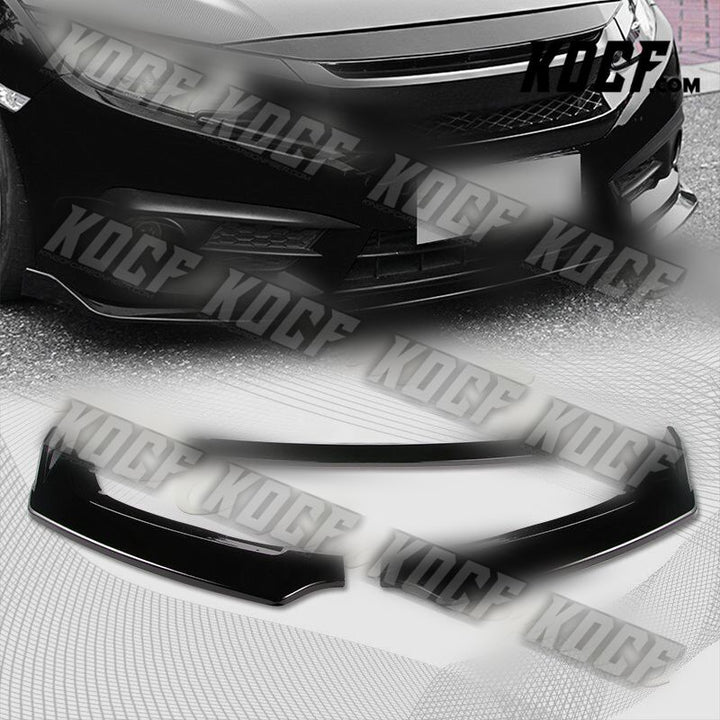 For 2016-2021 Honda Civic Painted Black Front Bumper Body Kit Spoiler Lip 3PCS - KOCF.com - Car Parts