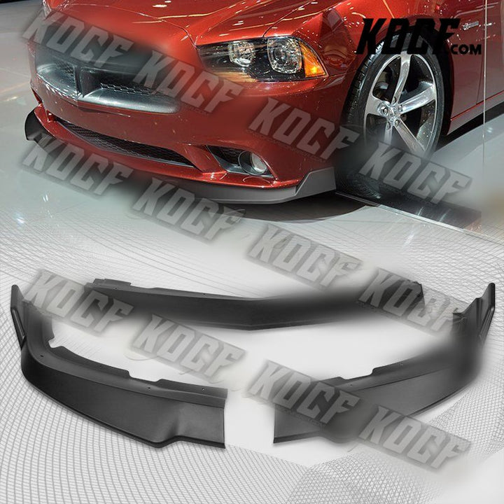 For 2011-2014 Dodge Charger STP-Style Black Front Bumper Body Kit Spoiler Lip - KOCF.com - Car Parts