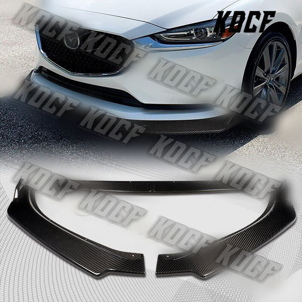 For 2019-2021 Mazda 6 Atenza Real Carbon Fiber Front Bumper Body Kit Spoiler Lip - KOCF.com - Car Parts