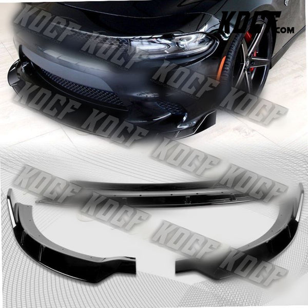 For 15-21 Dodge Charger SRT-Style Painted BLK Front Bumper Splitter Spoiler Lip - KOCF.com - Car Parts