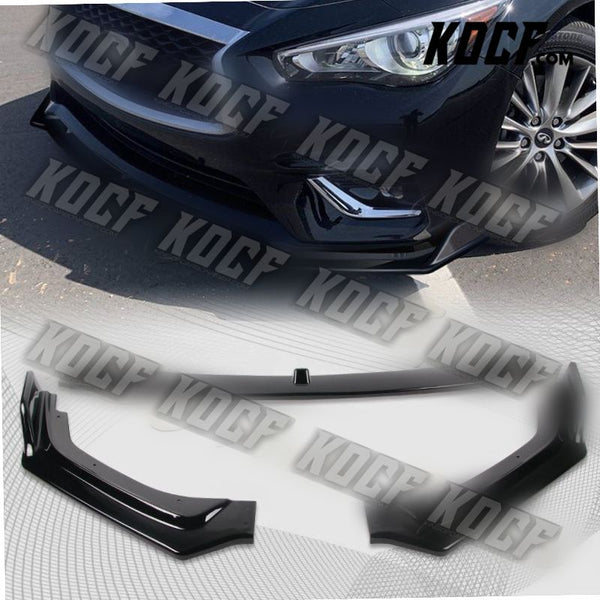 For 2018-2021 Infiniti Q50 Premium Painted Black Front Bumper Body Kit Lip 3PCS - KOCF.com - Car Parts