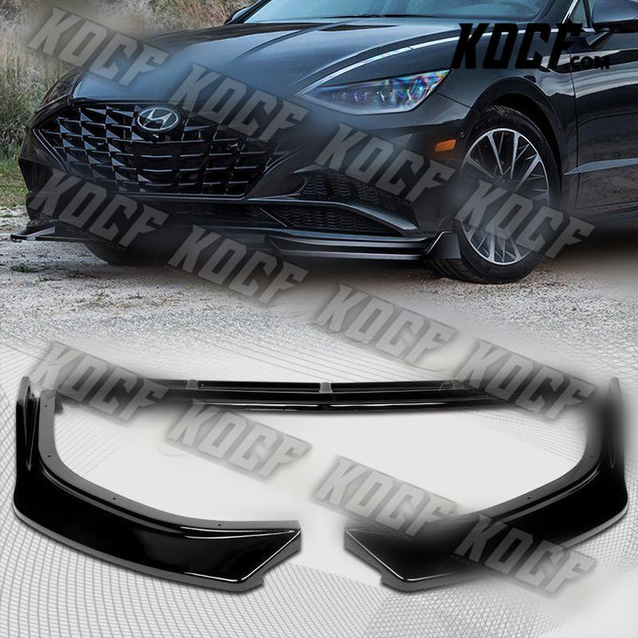 For 2020-2022 Hyundai Sonata CK-Style Painted Black Front Bumper Spoiler Lip Kit - KOCF.com - Car Parts