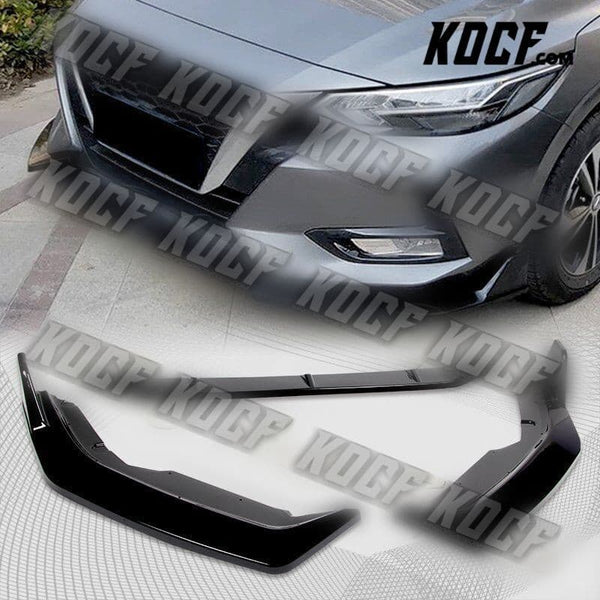 For 2020-2022 Nissan Sentra Painted Black Front Bumper Body Kit Spoiler Lip 3PCS - KOCF.com - Car Parts