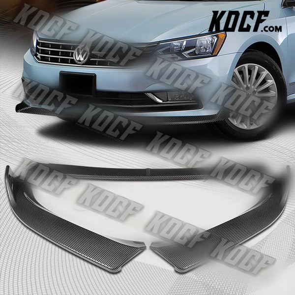 For 2016-2019 Volkswagen VW Passat Carbon Look Front Bumper Splitter Spoiler Lip - KOCF.com - Car Parts