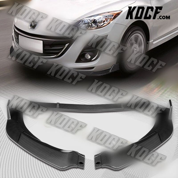 For 10-13 Mazda 3 MS-Style Carbon Look Front Bumper Body Splitter Spoiler Lip - KOCF.com - Car Parts