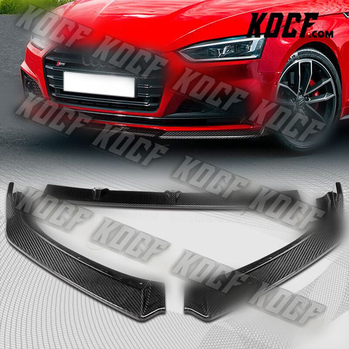 For 2017-2018 Audi A5 B9 Carbon Fiber Front Bumper Body Kit Spoiler Splitter Lip - KOCF.com - Car Parts