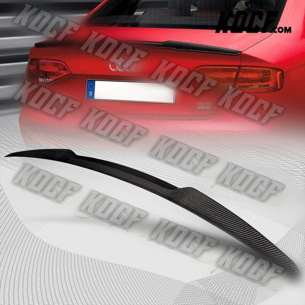 For 09-12 Audi A4 Quattro B8 Sedan V-Style Real Carbon Fiber Trunk Lid Spoiler - KOCF.com - Car Parts