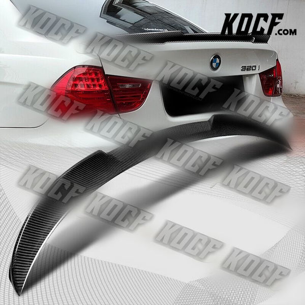 For 2006-2011 BMW E90 3-Series V-Style Real Carbon Fiber Rear Trunk Spoiler Wing - KOCF.com - Car Parts