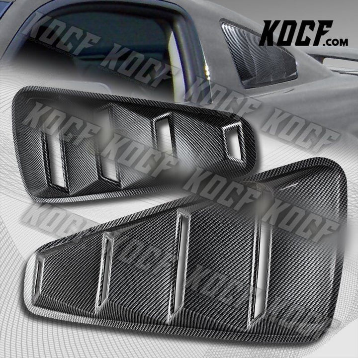 For 2005-2014 Ford Mustang 1/4 Quarter Carbon Style Window Louvers Scoop Cover - KOCF.com - Car Parts