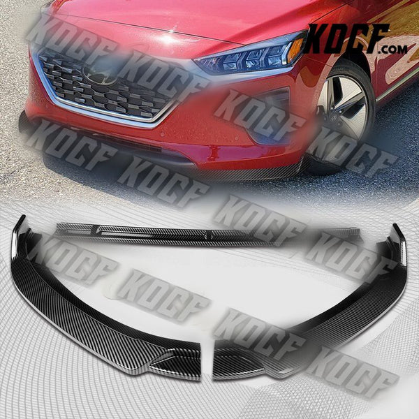 For 2017-2022 Hyundai IONIQ STP Carbon Look Front Bumper Splitter Spoiler Lip - KOCF.com - Car Parts