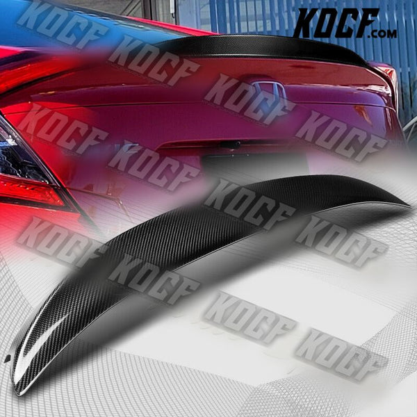 For 2016-2021 Honda Civic X Sedan P-Style Carbon Fiber Rear Trunk Spoiler Wing - KOCF.com - Car Parts