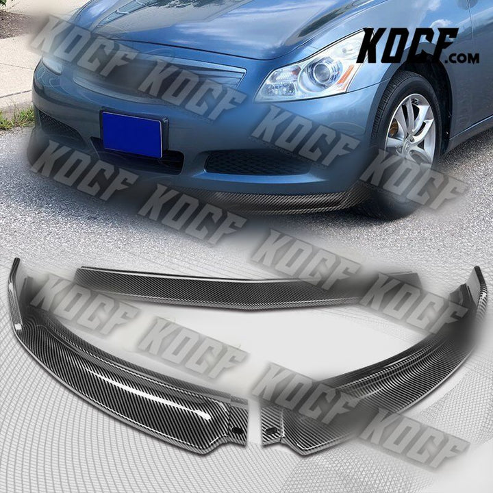 For 2007-2009 Infiniti G35 G37 4DR GT-Style Carbon Look Front Bumper Spoiler Lip - KOCF.com - Car Parts