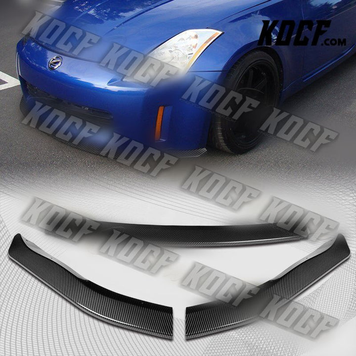 For 2003-2005 Nissan 350Z Z33 CT-Style Carbon Look Front Bumper Spoiler Lip Kit - KOCF.com - Car Parts