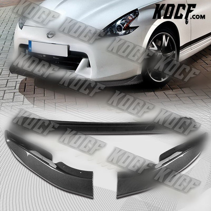 For 09-12 Nissan 370Z Z34 CT-Style Carbon Look Front Bumper Splitter Spoiler Lip - KOCF.com - Car Parts