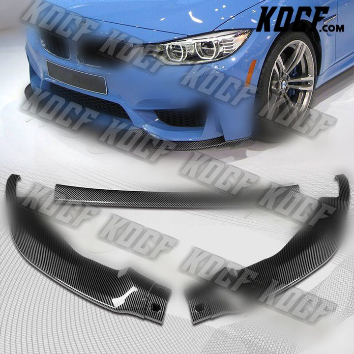 For 2015-2019 BMW F80 F82 F83 M3 M4 GT-Style Carbon Look Front Bumper Body Lip - KOCF.com - Car Parts