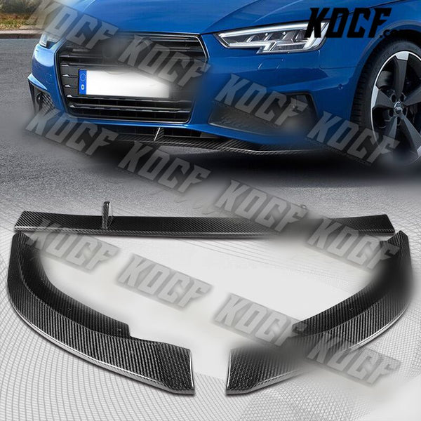 For 2019-2020 Audi A4 B9 S-Line Carbon Fiber Front Bumper Splitter Spoiler Lip - KOCF.com - Car Parts