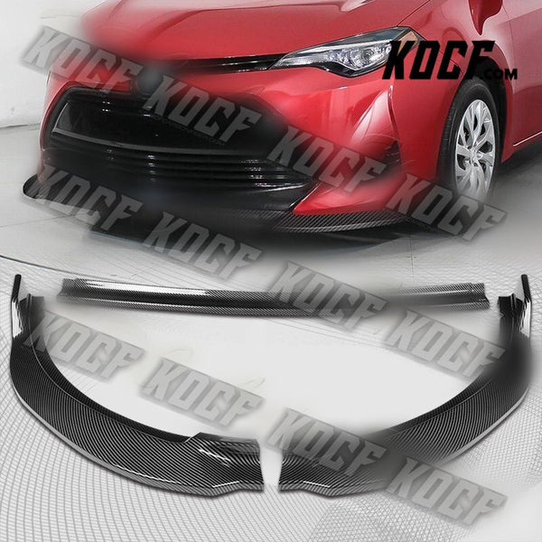 For 2017-2019 Toyota Corolla LE XLE Type S Carbon Look Front Bumper Spoiler Lip - KOCF.com - Car Parts