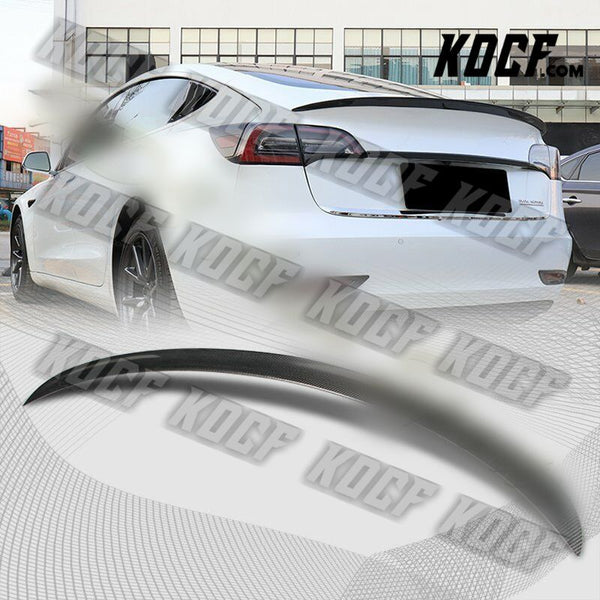 For 17-20 Tesla Model-3 OE-Style 100% Real Carbon Fiber Rear Trunk Spoiler Wing - KOCF.com - Car Parts