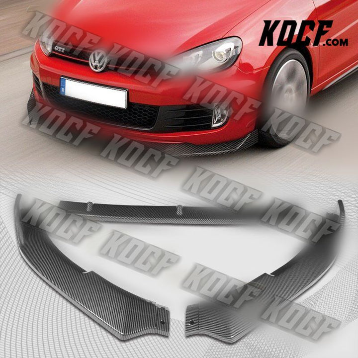 For 10-13 VW Golf MK6 GTI Carbon Fiber Look Front Bumper Splitter Spoiler Lip - KOCF.com - Car Parts